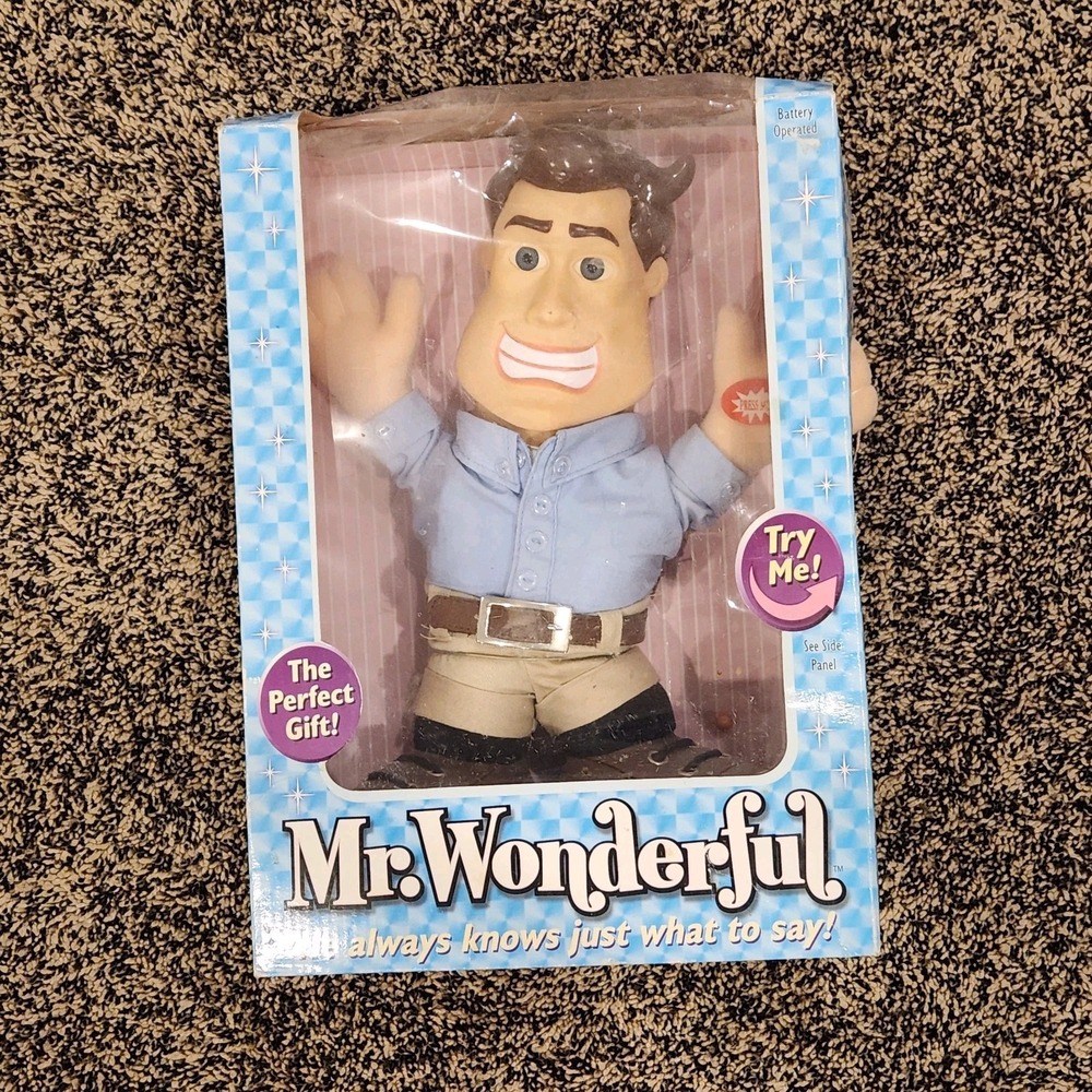 Mr. Wonderful talking 12" doll IN PACKAGE 2003 16 Phrases Vintage Y2K